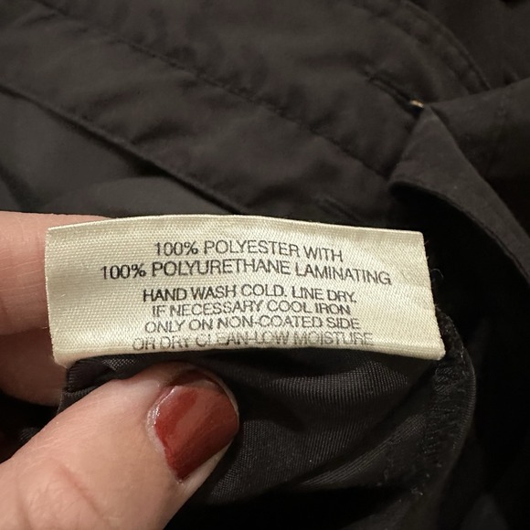 Vintage Travel Smith Womens Trench Coat Size M Black Hooded Water Resistant Bag - Picture 7 of 13